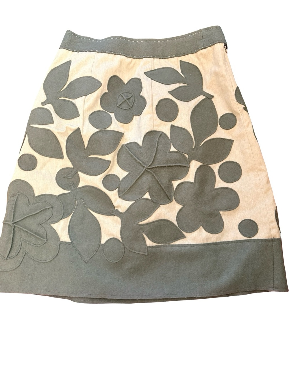 Vintage Philosophy di Alberta Ferretti A-line Mini Skirt Floral Wool Size 8 NWT